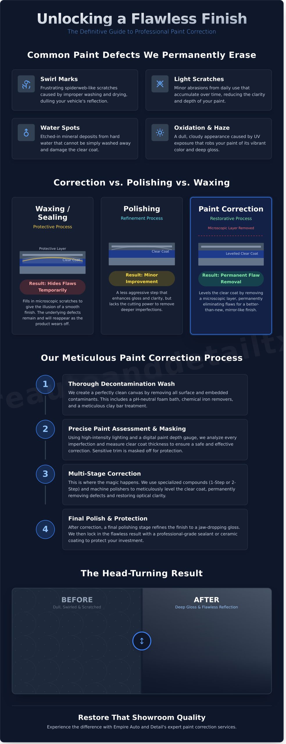 Expert Paint Correction Services in Dallas: Restore Your Car’s Showroom Shine - Infographic